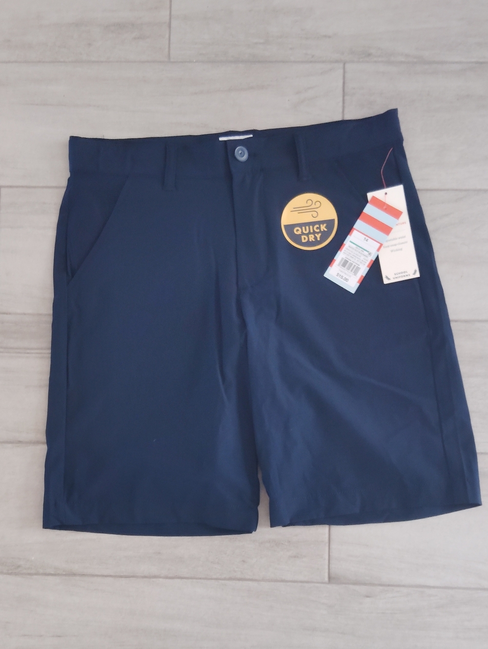 Cat & Jack Boys Performance Chino Shorts Navy Blue Size 14 NWT